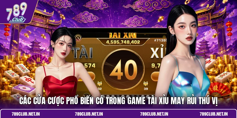 Các cửa cược phổ biến có trong game tài xỉu may rủi thú vị