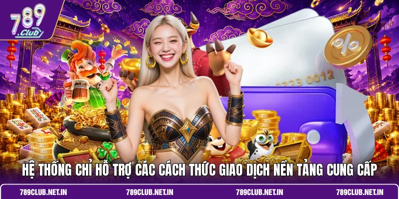 Hệ thống chỉ hỗ trợ các cách thức giao dịch nền tảng cung cấp